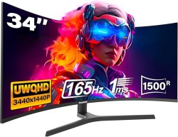 Gawfolk 34 Inch Ultrawide Curved Gaming Monitor