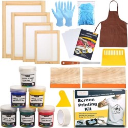 38 Pieces Screen Printing Kit Include Fabric Screen Printing Ink