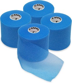 Cannon Sports Pre-Wrap 4-Pack 30 Yards Each Roll 4 Rolls Athletic Tape Wraps (Blue)
