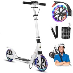 Commuter Adult Scooter 300 lbs Capacity, Big Wheels Scooters, Sport Folding Kick Scooter 