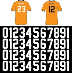 44 Pieces 8 Inch Iron on Transfers Numbers T-Shirt Heat Transfer 0 to 9 Jersey Number for Sports T-Shirt Jersey