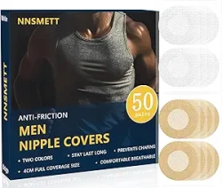 Nipple Covers Men,100Pcs (50 Pairs) Anti-Chafing Nipple Covers for Men, No-Show Mens Nipple Guard Tape for Running