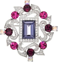 Rhinestone Brooch for Women 18k Gold Plated Brooch Pin Fashion Brooch Lapel Pin Dress Accessories Safety Pin Jewelry