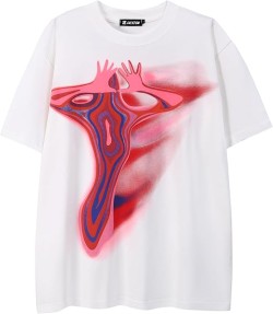 Womens Graphic Tees Shirt Unisex Hipster Printed Cotton Oversized T-Shirt Streetwear Aesthetic Casual Tee Top