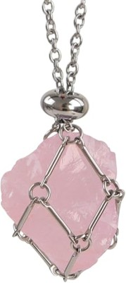 Anjiucc Handmade Crystal Holder Necklace - Stainless Steel Cage for Stone, Crystal Pendant Necklace