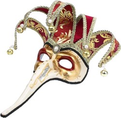 Mardi Gras Venetian Plague Doctor Jester Mask Masquerade Halloween Wall Decorative Mask