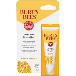Burts Bees Rescue Lip Relief, Honey Vanilla, Hydrating Lip Balm for Dry Cracked Lips, with Responsbily Sourced Beeswax and Shea Butter