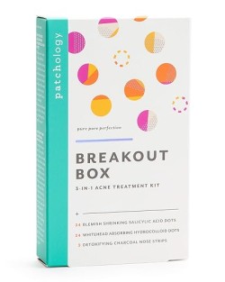 Patchology Breakout Box 3-in-1 Pimple & Acne Spots Treatment Patch Kit with 3 Nose Strips, 24 Salicylic Acid Dots