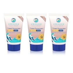 STREAM 2 SEA SPF 30 Tinted Sunscreen Biodegradable and Reef Safe, 1 Fl oz Pack of 3 Travel Size Paraben Free Non Greasy and Moisturizing Mineral Sunscreen For Face