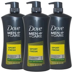 Dove Men+Care Sport Fresh Body Wash for Men, Hydrating Formula, 33.8 Ounce Pump Bottle