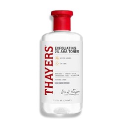 Thayers 2% AHA Exfoliating Toner with Glycolic Acid, Lactic Acid and Witch Hazel, Smoothing and Pore Refining Skin Care for All Skin Types