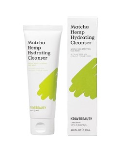 KraveBeauty Matcha Hemp Hydrating Cleanser - Daily Gentle Non-Stripping Face Wash Enriched with Matcha and Hemp Seed Oil