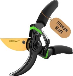 GrowIt 8.5" Professional Titanium Bypass Pruning Shears (T13) - Christmas Stocking Stuffers for Men Women