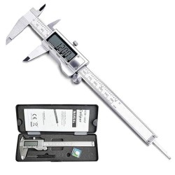 Digital Caliper, Caliper Measuring Tool with Stainless Steel, Electronic Micrometer Caliper with Large LCD Screen