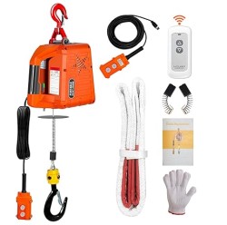 3 in 1 Electric Hoist Winch,2200LBS Wired and Wireless Remote Control
